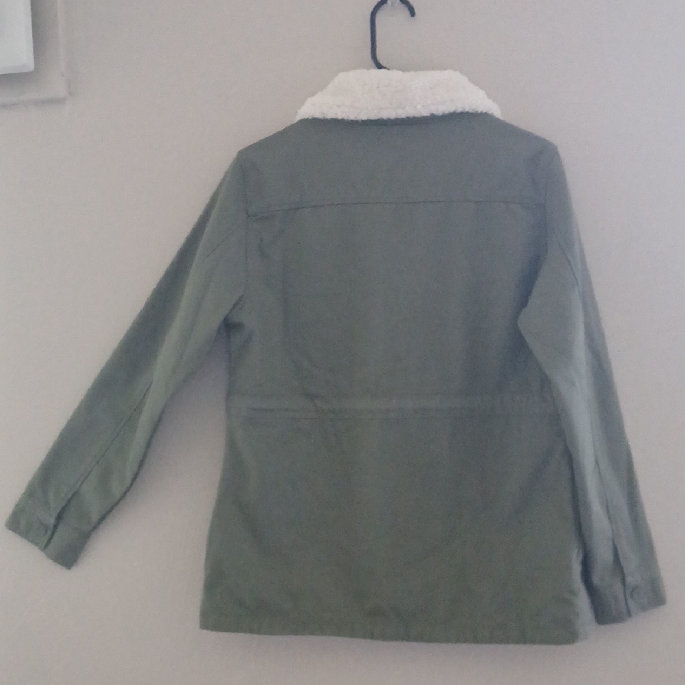 Hang Ten Olive Utility Jacket with Cream Collar Sz S - Picture 5 of 7